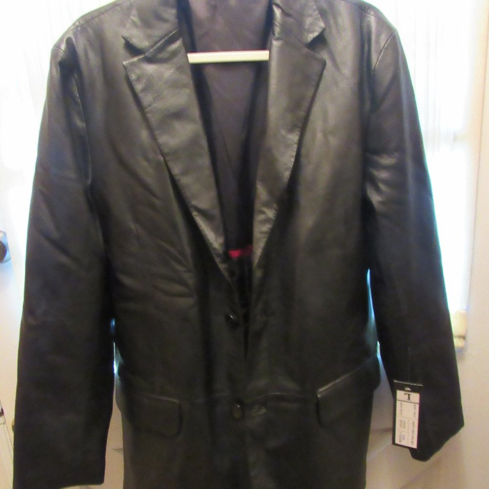 LUCIANO NATAZZI  Men's LEATHER 2 button BLACK jacket NWT